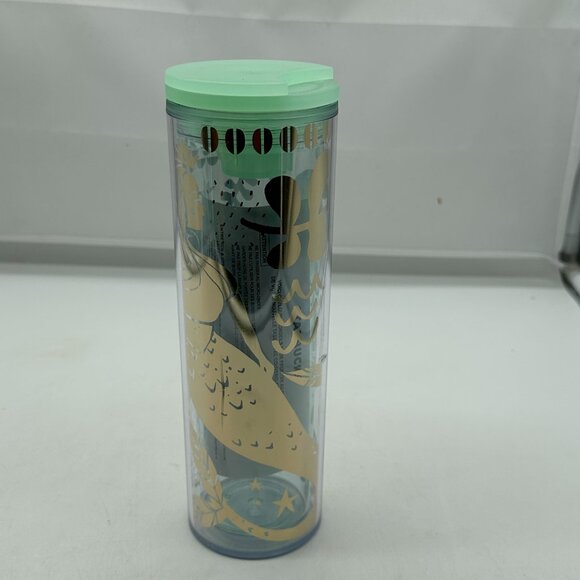 Starbucks Other - Starbucks 2020 Tumbler Gold Mint Green Mermaid Siren Clear Cold Cup 16oz NEW KFT